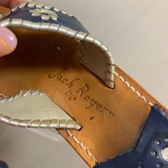 Navy and Silver Jack Rogers Sandals - Picture 3 of 4